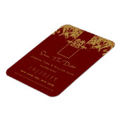 Zen Bamboo Double Happy Chinesisch Save the Date Magnet (Linke Seite)
