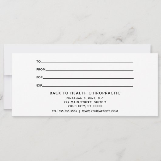 Zen Bamboo Geschenkgutschein (Rückseite)