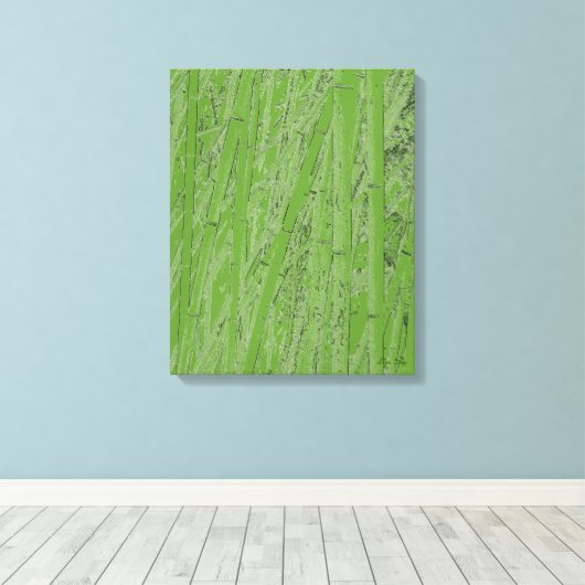 'Zen Bamboo III' überzogene Canvas Print Leinwanddruck (Insitu (Holzboden))
