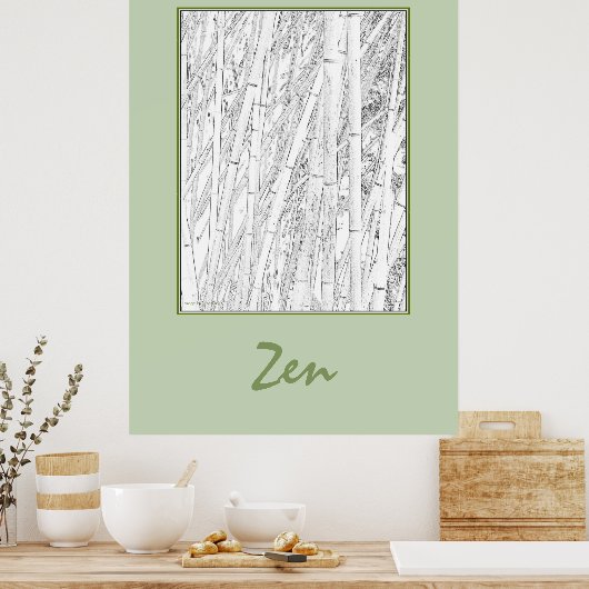 'Zen Bamboo' Poster (Küche)
