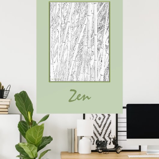 'Zen Bamboo' Poster (Heimbüro)