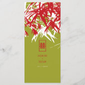 Zen Bamboo Verlasse doppeltes Glück chinesische Ho Menükarte (Rückseite)