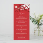 Zen Bamboo Verlasse doppeltes Glück chinesische Ho Menükarte (Stehend Vorderseite)