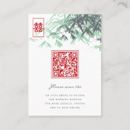 Zen Bamboo Verlasse doppeltes Glück chinesische Ho Platzkarte