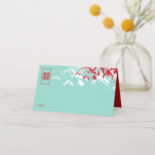 Zen Bamboo Verlasse doppeltes Glück chinesische Ho Platzkarte (Vorderseite)