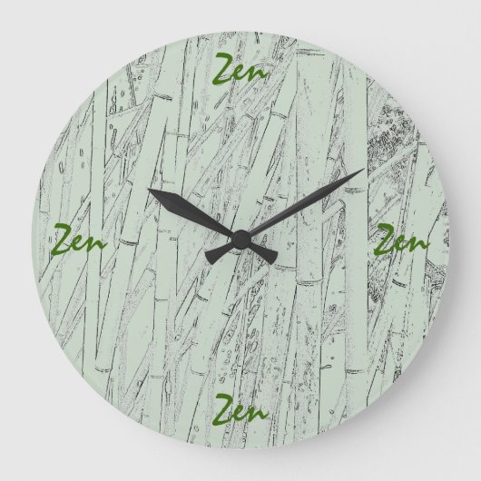 'Zen Bamboo' Wall Clock Große Wanduhr (Vorderseite)