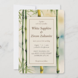 Zen Bamboo Watercolor Hochzeit Einladung