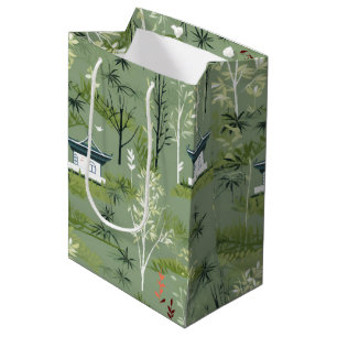 Zen-Bambuswald Botanisches Muster (1) Mittlere Geschenktüte