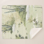 Zen-Bambuswald Botanisches Muster (1) Sherpadecke (Vorderseite (Horizontal))