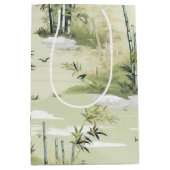 Zen-Bambuswald Botanisches Muster (2) Mittlere Geschenktüte (Vorderseite)