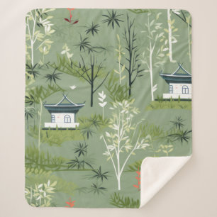 Zen-Bambuswald Botanisches Muster (2) Sherpadecke
