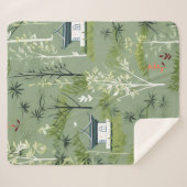 Zen-Bambuswald Botanisches Muster (2) Sherpadecke (Vorderseite (Horizontal))