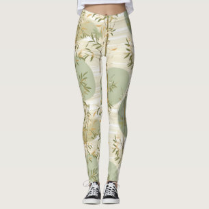 Zen-Bambuswald Botanisches Muster (3) Leggings