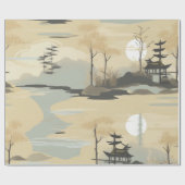 Zen-Bambuswald Botanisches Muster (4) Geschenkpapier (Flach)