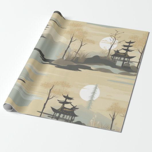 Zen-Bambuswald Botanisches Muster (4) Geschenkpapier (Ungerollt)