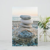 Zen Beach Stones Briefpapier (Stehend Vorderseite)