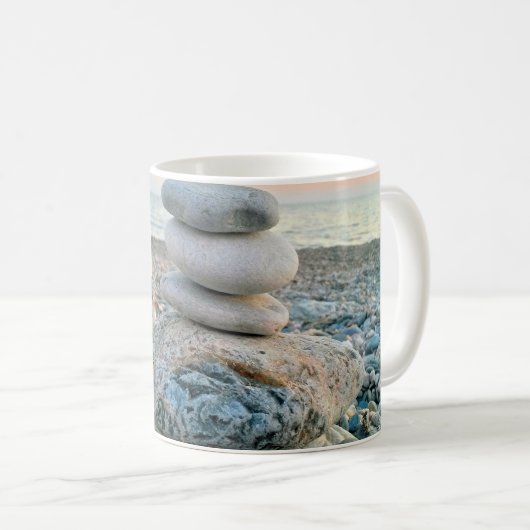 Zen Beach Stones Kaffeetasse (VorderseiteRechts)