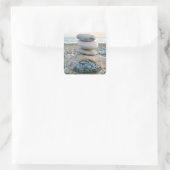 Zen Beach Stones Quadratischer Aufkleber (Tasche)