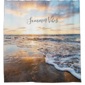 Zen Beach Sunset Ocean Waves Duschvorhang (Vorderseite)