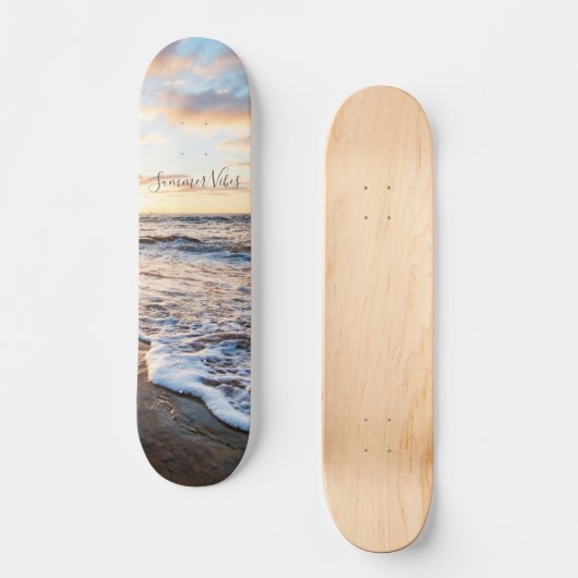 Zen Beach Sunset Ocean Waves Skateboard (Vorderseite)