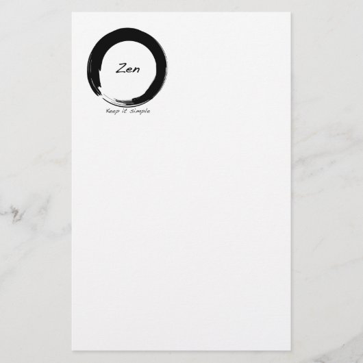 Zen: Behalt einfach Briefpapier (Vorderseite)