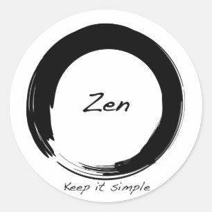 Zen: Behalt es einfach Runder Aufkleber