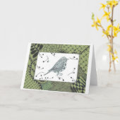 Zen Bird Jeder Anlass Gruß / Note Card Karte (Gelbe Blume)