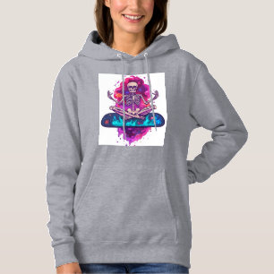 Zen bis auf die Knochen � Lustiger Weltraum-Yoga-S Hoodie