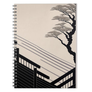 Zen Black Beige Minimalistisches japanisches Noteb Notizblock