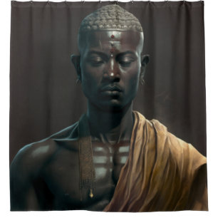 Zen Black Buddha Duschvorhang