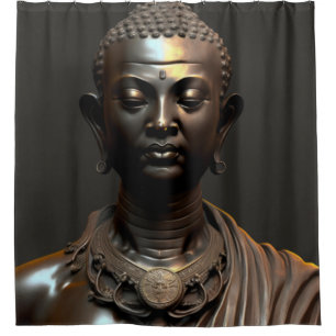 Zen Black Buddha Duschvorhang