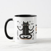Zen Black Cat Floating in Meditation Tasse (Links)