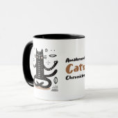 Zen Black Cat Floating in Meditation Tasse (Vorderseite Links)