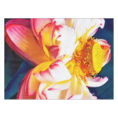 Zen Blooming Pink Lotus Blume Wasserfarbe Tischdecke (Vorderseite (Horizontal))