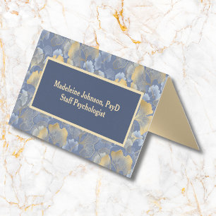 Zen Blue Gold Ginkgo Psychiater oder Berater Visitenkarten