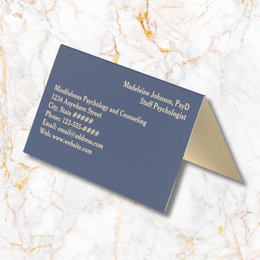 Zen Blue Gold Ginkgo Psychiater oder Berater Visitenkarten