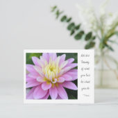 Zen Blume - Dahlia Postcard Rumi Quote Postkarte (Stehend Vorderseite)