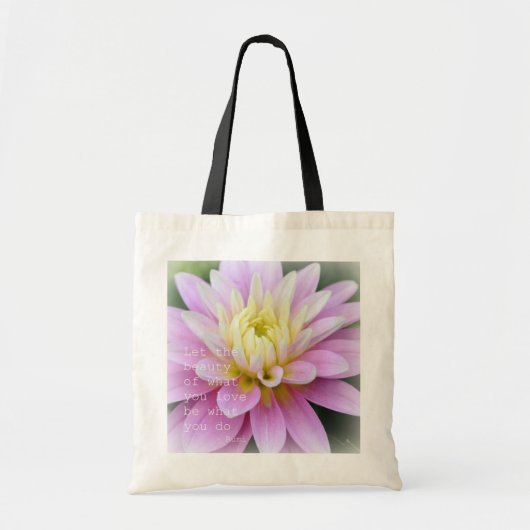 Zen-Blumen-Dahlie-Tasche Rumi Zitat Tragetasche (Vorne)