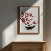 Zen Boat & Blossom Minimalistische Mendrisiotto Poster