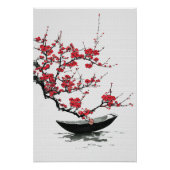 Zen Boat & Blossom Minimalistische Mendrisiotto Poster (Vorderseite)