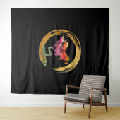 Zen Bonsai Tree Japanese Circle Enso Asian Art Art Wandteppich (Beispiel (Horizontal))