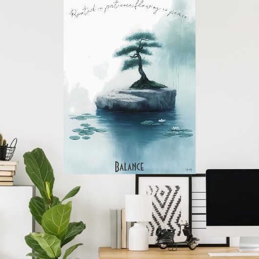 Zen Bonsai und Gentle Stream Poster (Heimbüro)
