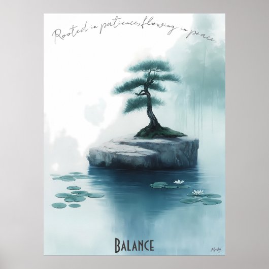 Zen Bonsai und Gentle Stream Poster (Vorne)
