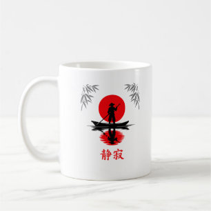Zen-Bootsmann Rote Sonne Minimalistische Silhouett Kaffeetasse