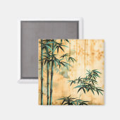 Zen Botanische Natur Bambuswald Magnet (Vorderseite/Rückseite)