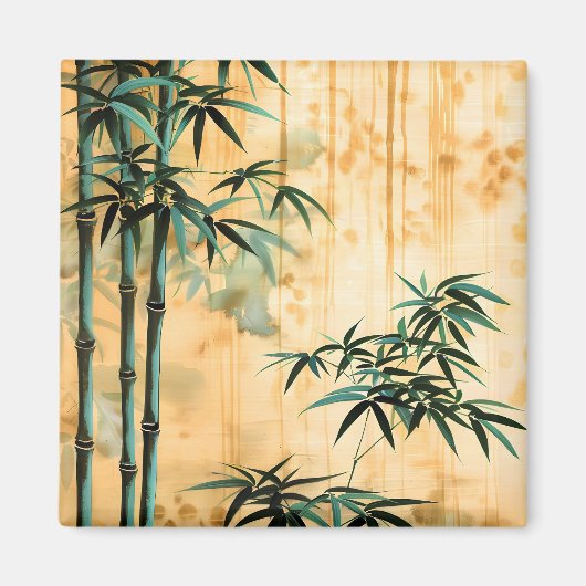 Zen Botanische Natur Bambuswald Magnet (Vorne)