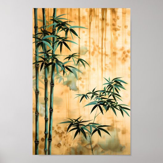 Zen Botanische Natur Bambuswald Poster (Vorne)