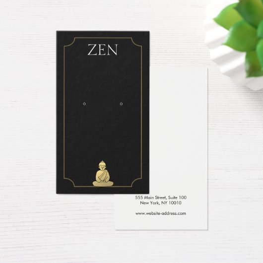 Zen Buddha Black Earring Display Card (Schreibtisch)