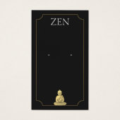 Zen Buddha Black Earring Display Card (Vorderseite)