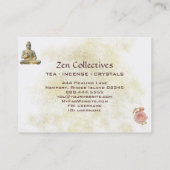 *~* Zen Buddha Candle Tee Lotus Gold Business Card Visitenkarte (Rückseite)